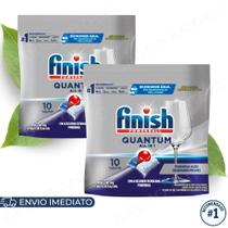 Kit 2x Finish Detergente em Tablete para Lava Louças 10tabs Original Limpeza Profunda Contra Gordura