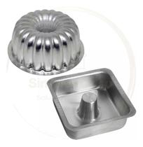 Kit 2x Formas De Bolo Decoradas Suíça 2 + Quadrada G 20cm