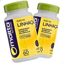 Kit 2x Frascos Óleo de Linhaça Suplemento Alimentar 120 Cápsulas 1000mg 100% Puro Natural Vegetal Duom