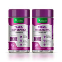 Kit 2x Frascos Trans- Resveratrol Antioxidante, Vitamina C, Licopeno 3x1, 120 Cápsulas, 700mg - Lançamento - Denavita