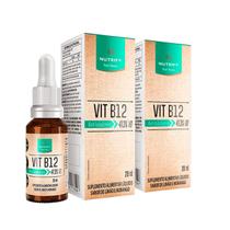 Kit 2x Frascos Vitamina B12 Gotas Metilcobalamina Suplemento Natural 413% Sabor Limão Morango Vegana Nutrify