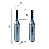 Kit 2x Fresa Router CNC Corte Ø6xAC20mmxH Ø12,7mmx3 Cortes