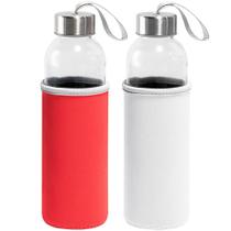 Kit 2x Garrafa de Vidro 520 ml Soft TopGet Branco e Vermelho