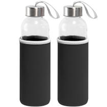 Kit 2x Garrafa de Vidro 520 ml Soft TopGet Preto