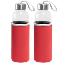 Kit 2x Garrafa de Vidro 520 ml Soft TopGet Vermelho