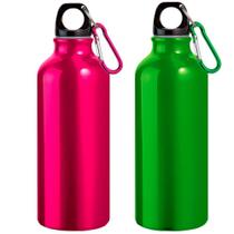 kit 2x Garrafa Squeeze Sport 500 ml TopGet Verde e Rosa