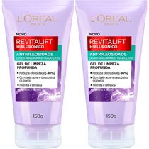 Kit 2x Gel de Limpeza Antioleosidade L'Oréal Paris Revitalift Hiaurônico 150g Desobstrui Poros Combatendo Sinais