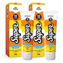Kit 2x Gel Dental Super 12h Frutas Tropicais 90g