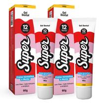 Kit 2x Gel Dental Super 12h Frutas Vermelhas e Menta 90g