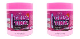 Kit 2x Gelatina Hidratação Definição De Cachos E Volume Manga Rosa 500g Naxos Kit 2x Gelatina Hidratação Definição De Cachos E Volume Manga Rosa 500g Naxos