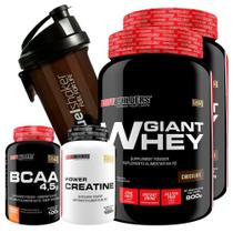 Kit 2X Giant Whey 900G 100G + Creatina 100G + Shaker