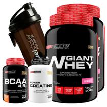 Kit 2X Giant Whey 900G 100G + Creatina 100G + Shaker