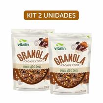 Kit 2X: Granola Cacau e Coco Sem Glúten Vitalin 200g Kit 2X: Granola Cacau e Coco Sem Glúten Vitalin 200g