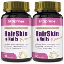 Kit 2x Hair Skin & Nails Premium D-pantenol Ácido Hialurônico 60 Cápsulas