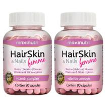 kit 2x HairSkin & Nails Femme 90 Cápsulas Maxinutri