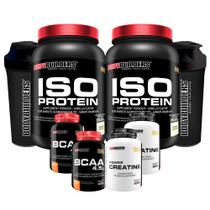Kit 2x Iso Protein 900g + 2x BCAA 4.5 100g + 2x Power Creatina 100g + 2x Coqueteleira - Bodybuilders