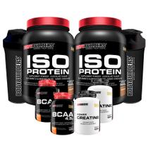 Kit 2x Iso Protein 900g + 2x BCAA 4.5 100g + 2x Power Creatina 100g + 2x Coqueteleira - Bodybuilders