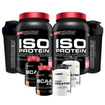 Kit 2x Iso Protein 900g + 2x BCAA 4.5 100g + 2x Power Creatina 100g + 2x Coqueteleira - Bodybuilders