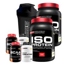 Kit 2x Iso Protein 900g + 2x BCAA 4,5 100g + 2x Power Creatina 100g + Coqueteleira - Bodybuilders