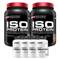 Kit 2x Iso Protein 900g + 4x Power Creatina 100g + Coqueteleira Bodybuilders
