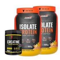 kit 2x Isolate Protein 900g Pêssego e manga new millen e Creatina 200g Universal kit 2x Isolate Protein 900g Pêssego e manga new millen e Creatina 200g Universal