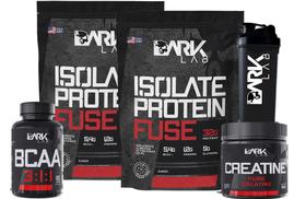 Kit 2x Isolate Protein Fuse 900g + Creatina 150g + Bcaa 3:1:1 + Coqueteleira Dark Lab