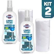Kit 2x Kit Limpa Telas Rodabrill 100ml Pano Microfibra Sem Manchas - Celular, Tv, Tablet