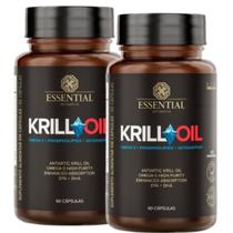 Kit 2x Krill Oil Omega 3 + Astaxantina - (60 Softgels cada) - Essential Nutrition
