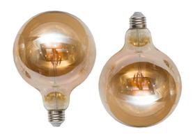 Kit 2x Lâmpadas de Filamento LED Globo G125 4W Ambar 2200K Bivolt