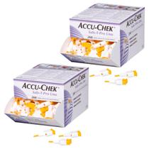 Kit 2x Lancetas Accu-Chek Safe T Pro Uno c/ 200 Unidades Roche