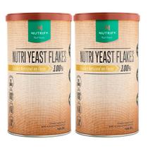Kit 2x Latas Nutri Yeast Flakes Levedura Nutricional Flocos Suplemento Alimentar Natural Proteinas Fibras Vegetariano Nutrify - 300g