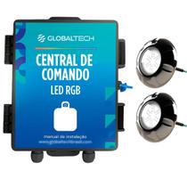 Kit 2x LED RGB Piscina 9W Luxpool + Central Globaltech Kit 2x LED RGB Piscina 9W Luxpool + Central Globaltech