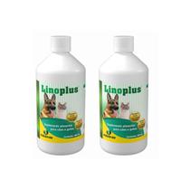 Kit 2X Linoplus 400 Ml Indubras Suplemento Para Cães E Gatos