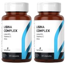 KIT 2X Lisina Complex (Lisina HCL, Vitamina C e Zinco) 60 cápsulas - Natulha