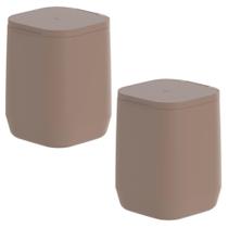 Kit 2x Lixeira de Piso e Parede 6L Ou Aura Marrom