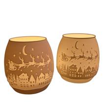 Kit 2x Luminária com Relevo Natalino Luz Decorativa Moderna para Natal Kit 2x Luminária com Relevo Natalino Luz Decorativa Moderna para Natal
