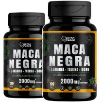 Kit 2x Ma ca Ne gra Pe ruana com Arginina e Taurina Suplemento Alimentar 120 Cápsulas Sem Glúten Ultra Force