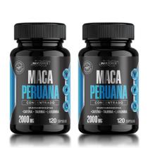 Kit 2x Ma ca Pe ruana Concentrada Max Force com Arginina Cafeina e Taurina 120 Cápsulas 500 mg