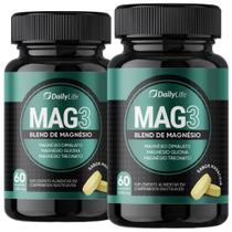 Kit 2x Mag3 Magnesio Treonato Dima lato Glicina 60 Tabletes Saborizados 1000mg Daily Life