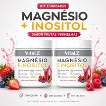 Kit 2x Magnésio e Inositol Sabor Frutas Vermelhas BRINDE MIXER Kit 2x Magnésio e Inositol Sabor Frutas Vermelhas BRINDE MIXER