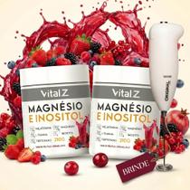 Kit 2x Magnésio e Inositol Sabor Frutas Vermelhas BRINDE MIXER Kit 2x Magnésio e Inositol Sabor Frutas Vermelhas BRINDE MIXER