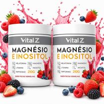 Kit 2x Magnésio e Inositol Sabor Frutas Vermelhas BRINDE MIXER Kit 2x Magnésio e Inositol Sabor Frutas Vermelhas BRINDE MIXER