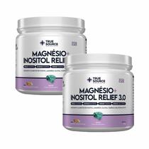 Kit 2X: Magnésio + Inositol Relief 3.0 Camomila e Lavanda True Source 350g Kit 2X: Magnésio + Inositol Relief 3.0 Camomila e Lavanda True Source 350g