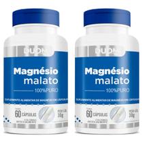 Kit 2x magnesio malato 100% puro 60 cápsulas duom alto teor de magnésio