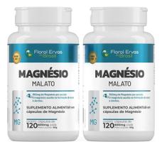 Kit 2X Magnésio Malato 600Mg 240 Cápsulas Total Sem Sabor