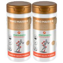 Kit 2X Magnésio Meissen Mag Maiss 4 Malato Bisglicinato Sabor:Neutro Kit 2X Magnésio Meissen Mag Maiss 4 Malato Bisglicinato Sabor:Neutro