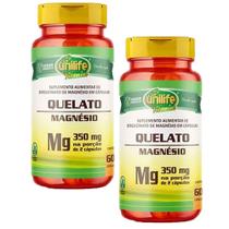 Kit 2x Magnésio Quelato 350mg 2x60 cápsulas Unilife