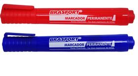 Kit 2x marcador permanente brasfort p.grossa *7776, 7775 * Kit 2x marcador permanente brasfort p.grossa *7776, 7775 *
