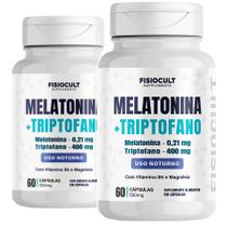 Kit 2x Mela tonina com Trip tofano Magnésio Uso Noturno Suplemento Alimentar para Adultos 60 Cápsulas Sem Acucar Sem Gluten
