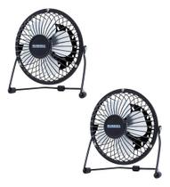 Kit 2x Mini Ventilador Usb De Mesa Potente E Silencioso
